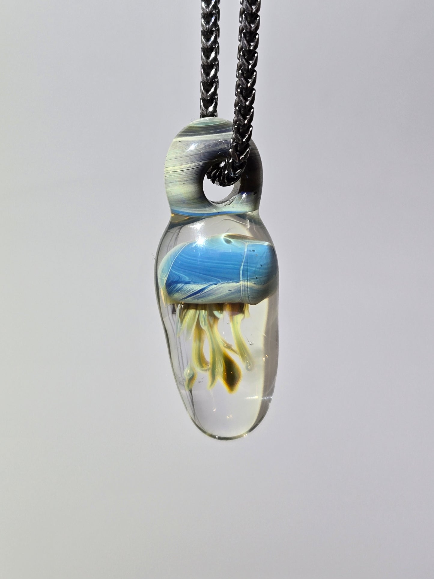 Blue Caramel Jellyfish Pendant by Antihero Glass