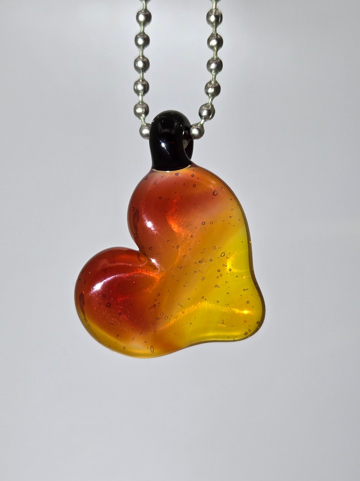 Sunrise / Sunset Heart Pendant by Antihero Glass