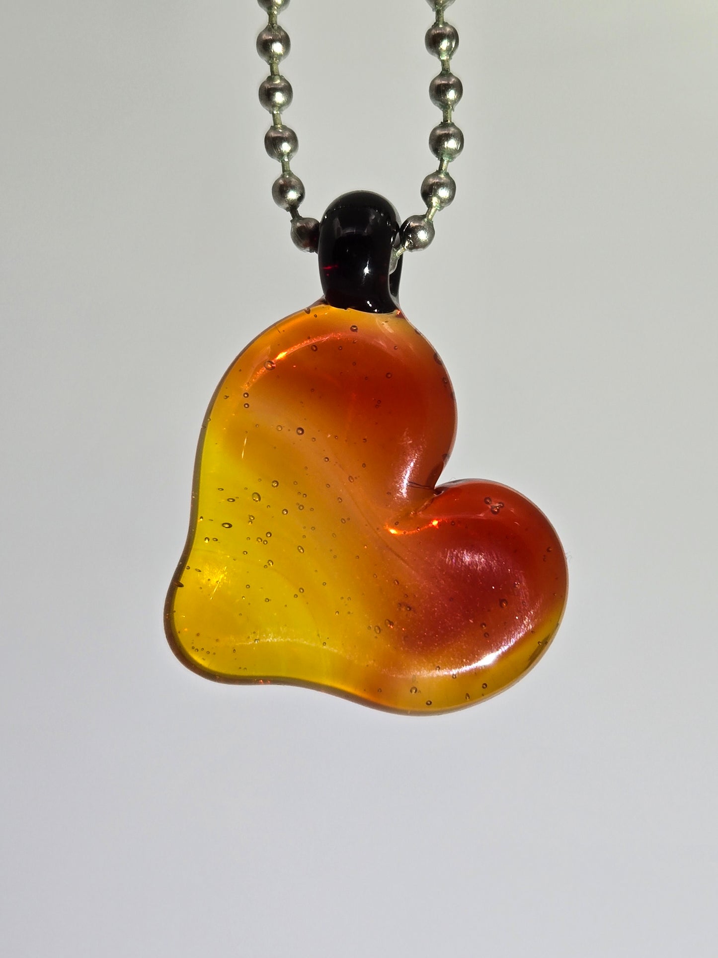 Sunrise / Sunset Heart Pendant by Antihero Glass