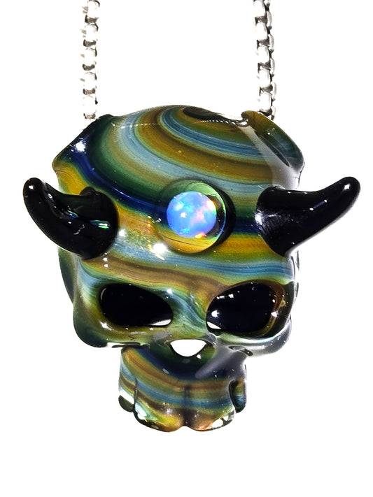 Third Eye Skull Pendant by Gher Glass