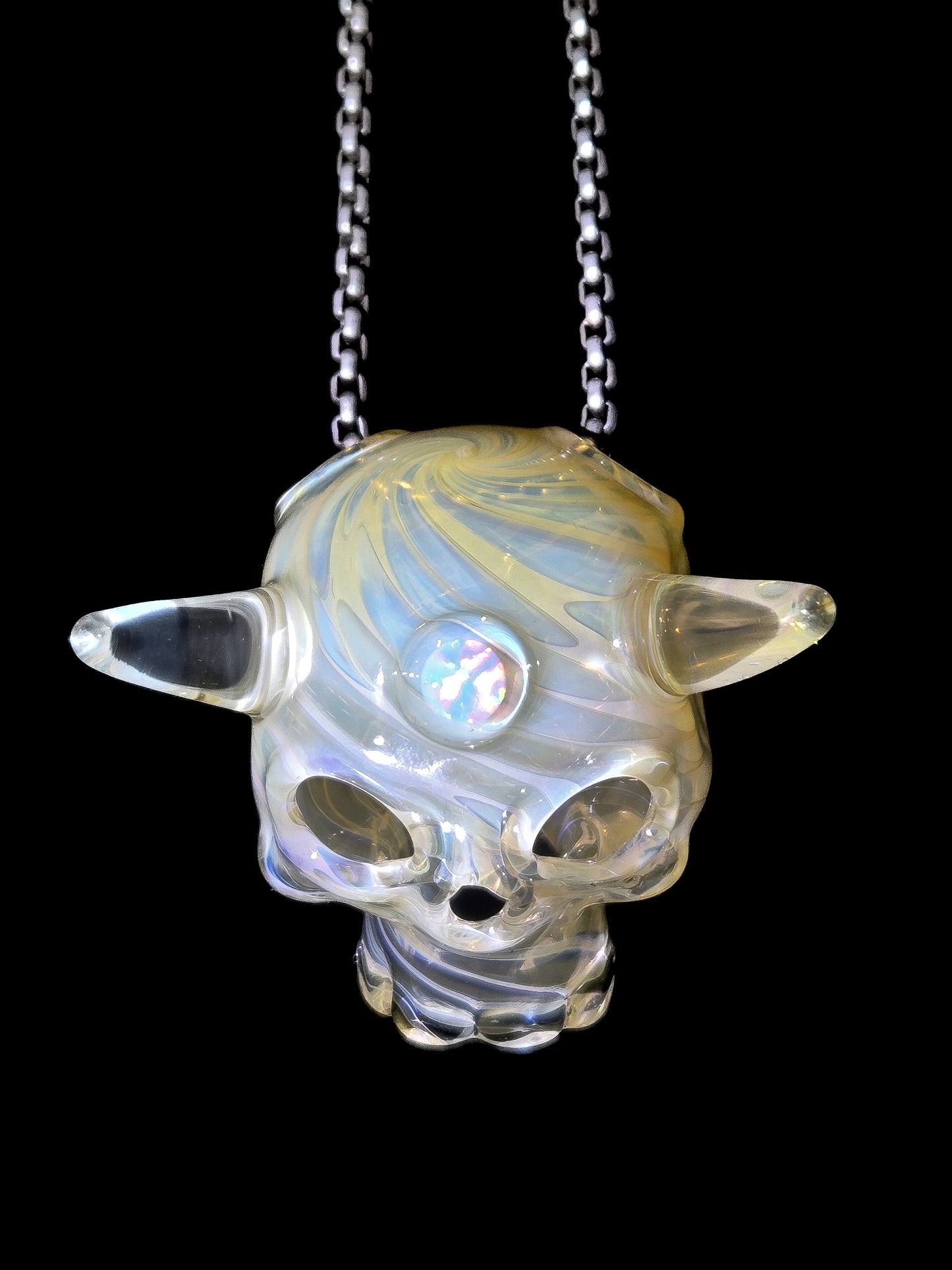 Third Eye Skull Pendant by Gher Glass