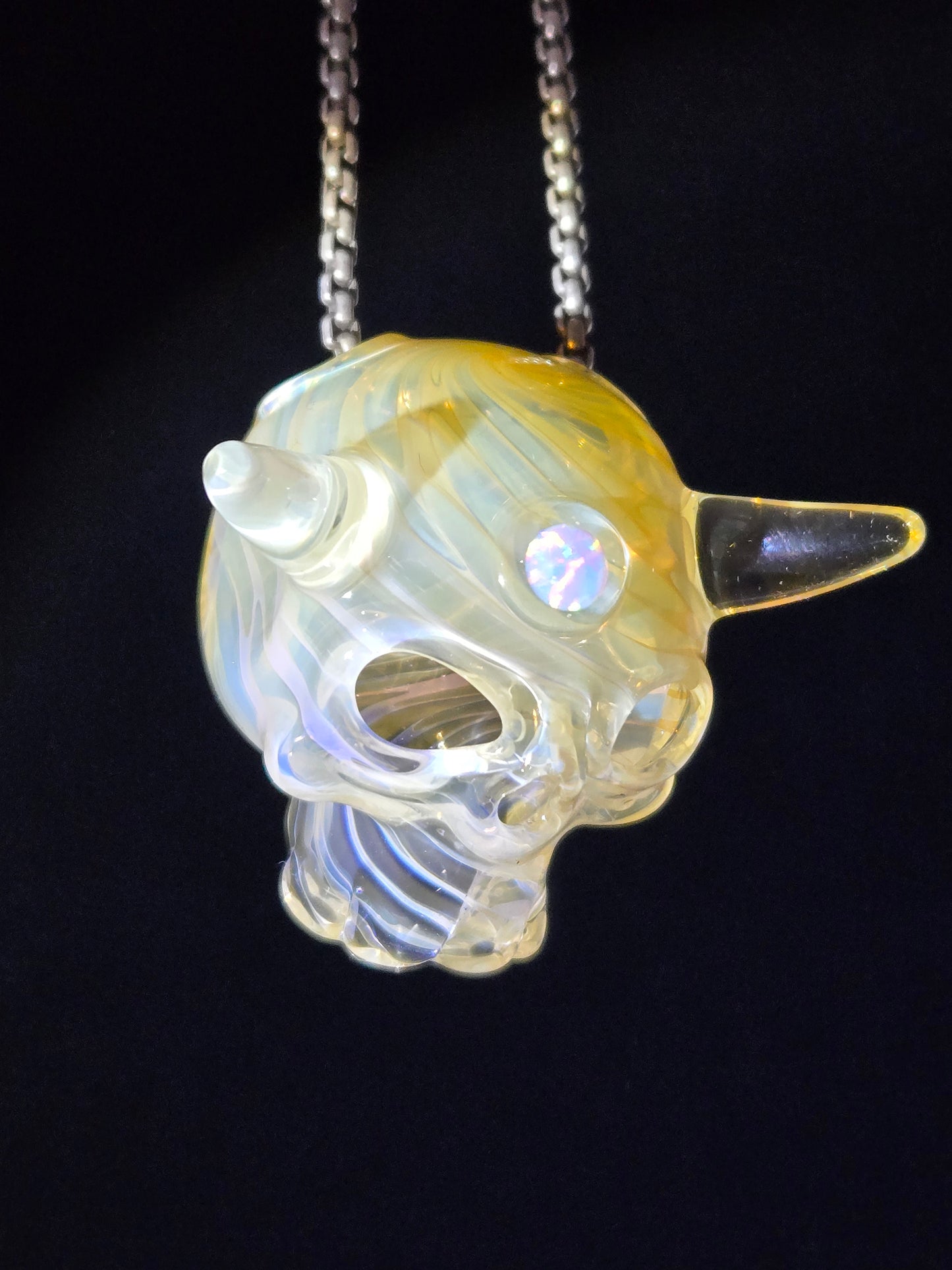 Third Eye Skull Pendant by Gher Glass