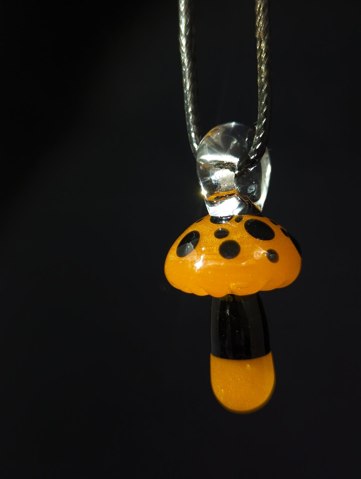 Orange and Black Mushroom pendant